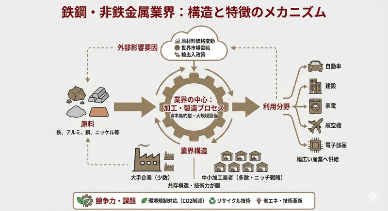 鉄鋼・非鉄金属業界とは？業界の特徴を解説